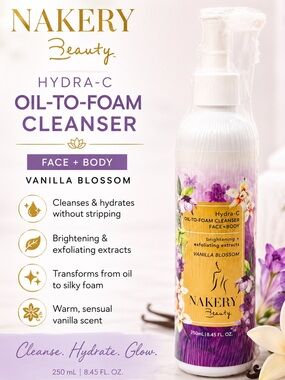 Nakery Beauty Hydra-C Oil-to-Foam Cleanser - Vanilla Blossom New Sealed